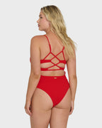 Rising Tide Strappy One Piece Swimsuit - Fiesta Red