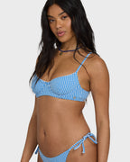 Mini Wave Check Helena Underwire Bikini Top - True Blue