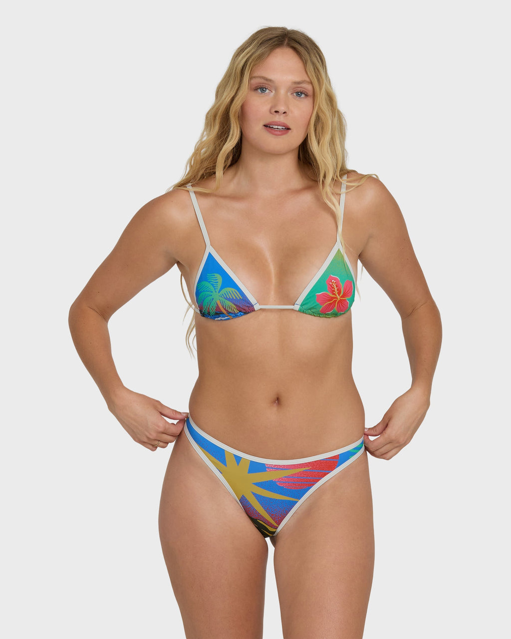 Midnight Tropics Skimpy Hike Bikini Bottoms - True Blue