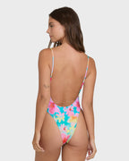 Pipe Dreams Deep V One-Piece Swimsuit - Bright Marine