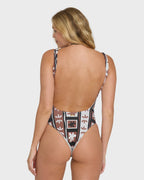 Stay Grounded Tanker One Piece Swimsuit - Brown Stone