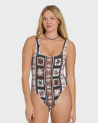 Stay Grounded Tanker One Piece Swimsuit - Brown Stone