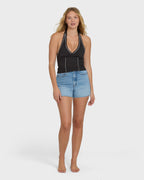 Sunny Sometimes Solid Tank Top - Black Sands