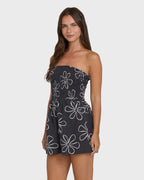 Vacay All Day Printed Romper - Black Sands