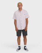 All Day Short Sleeve Woven Shirt - Ash Rose