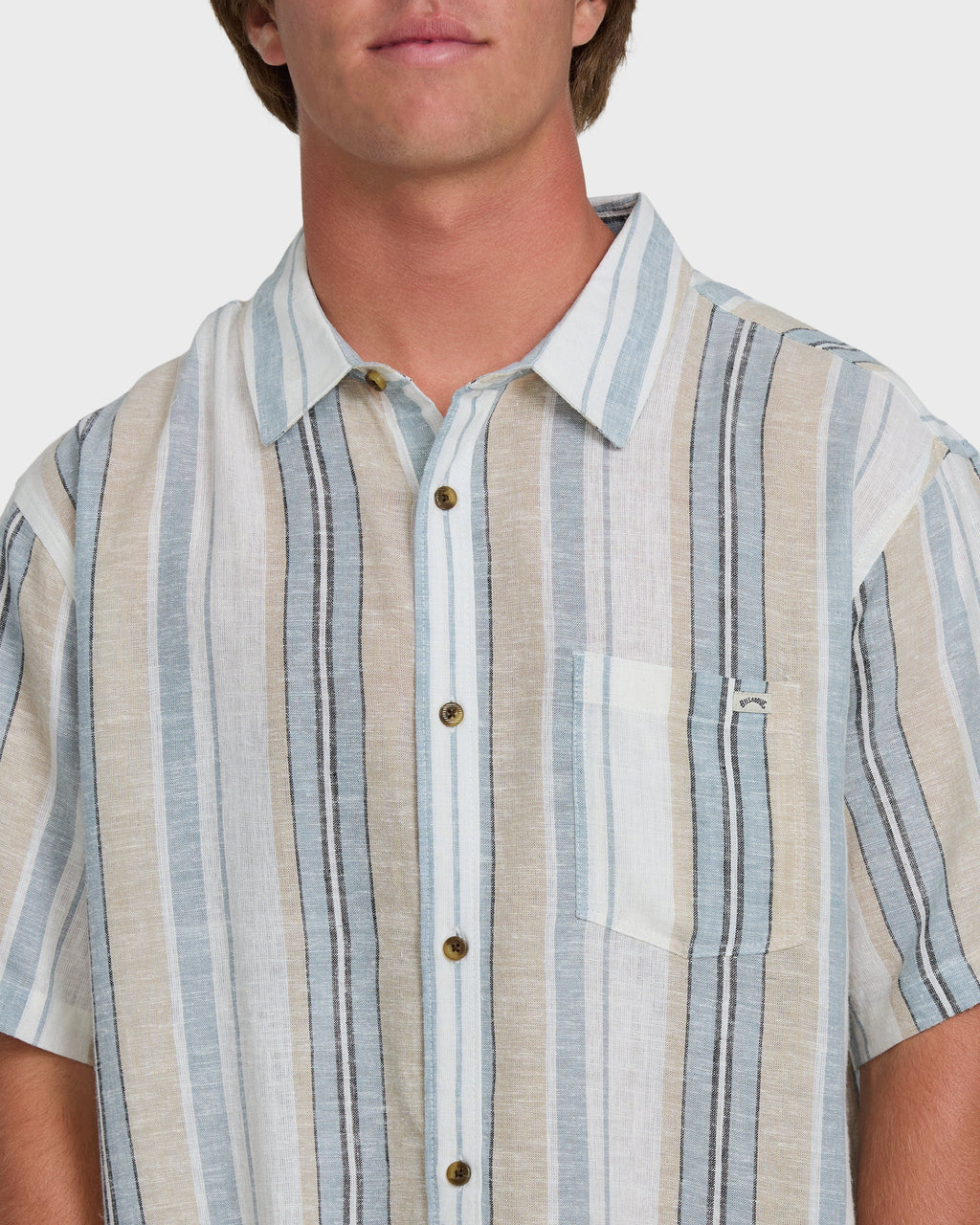 All Day Stripe Short Sleeve Shirt - Blue/White