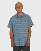 All Day Stripe Short Sleeve Shirt - Blue Fog