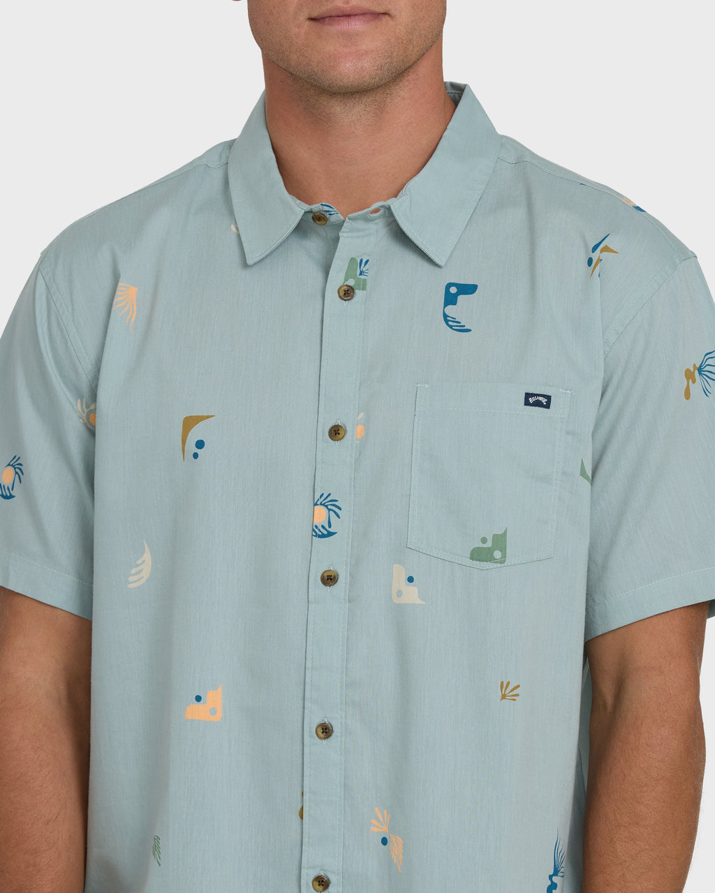 Sundays Mini Short Sleeve Woven Shirt - Blue Fog