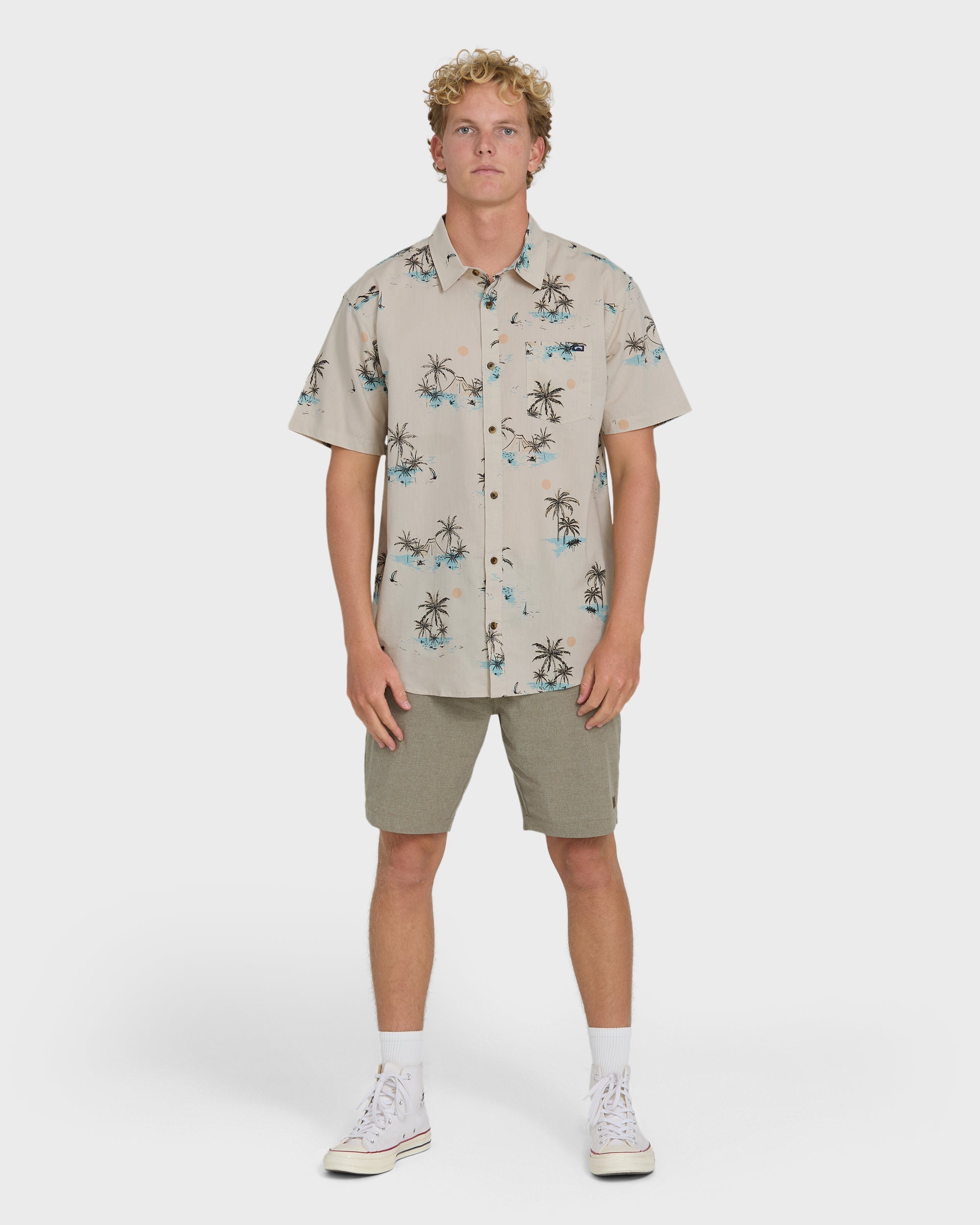 Sundays Short Sleeve Woven Shirt - Fog