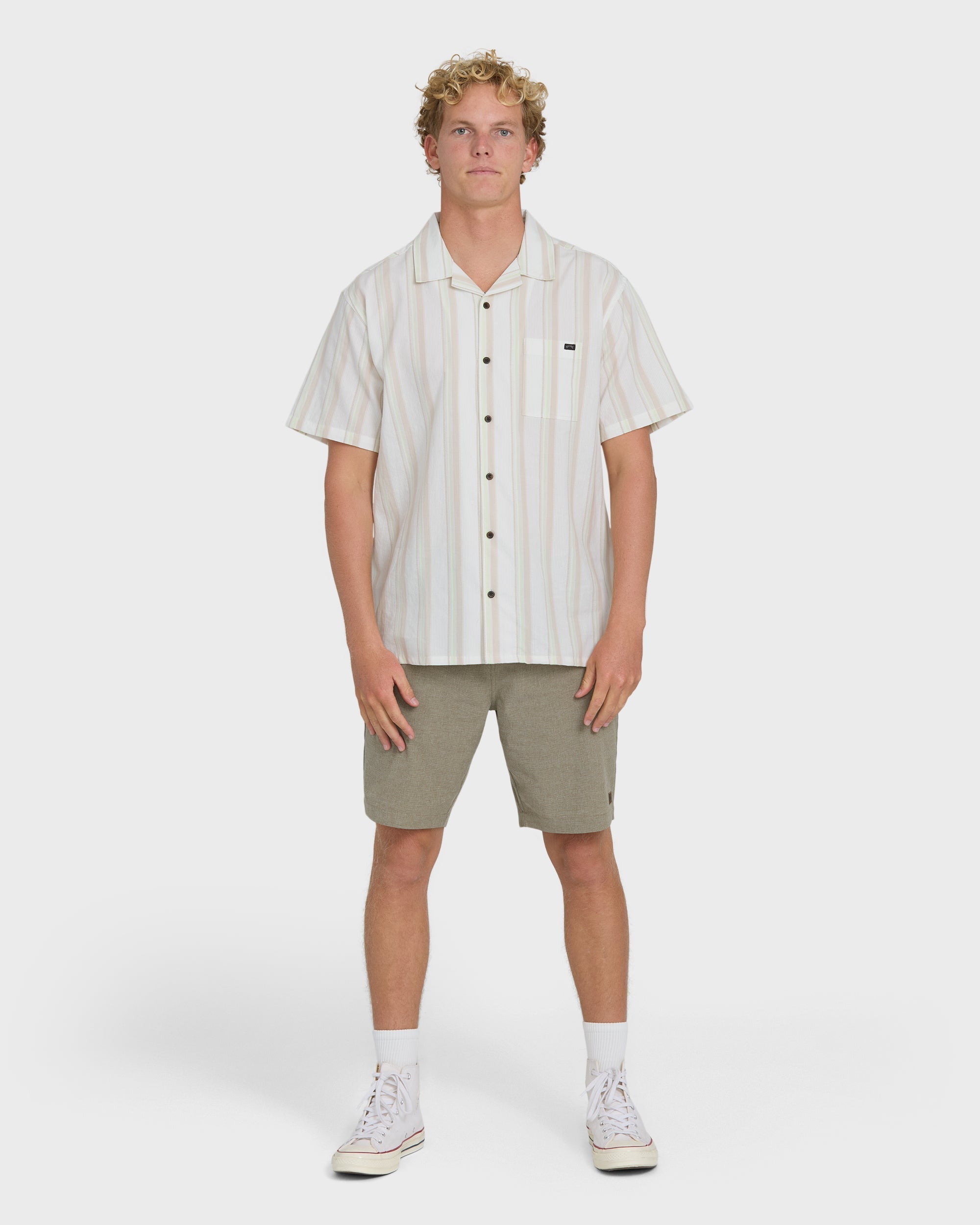 Victoria Vacay Short Sleeve Woven Shirt - White Sand