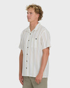 Victoria Vacay Short Sleeve Woven Shirt - White Sand