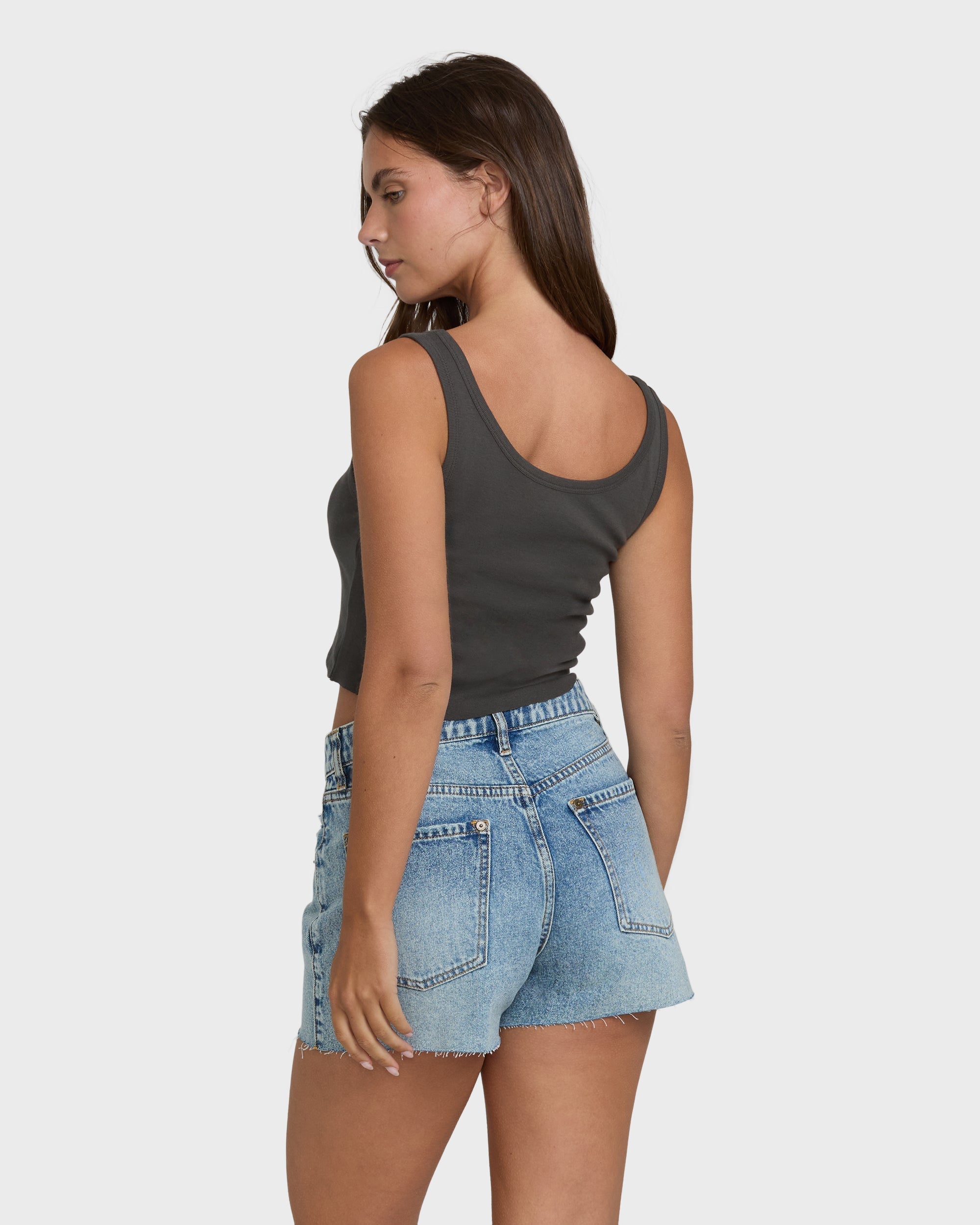 All Day Paradise Tank Top - Off Black
