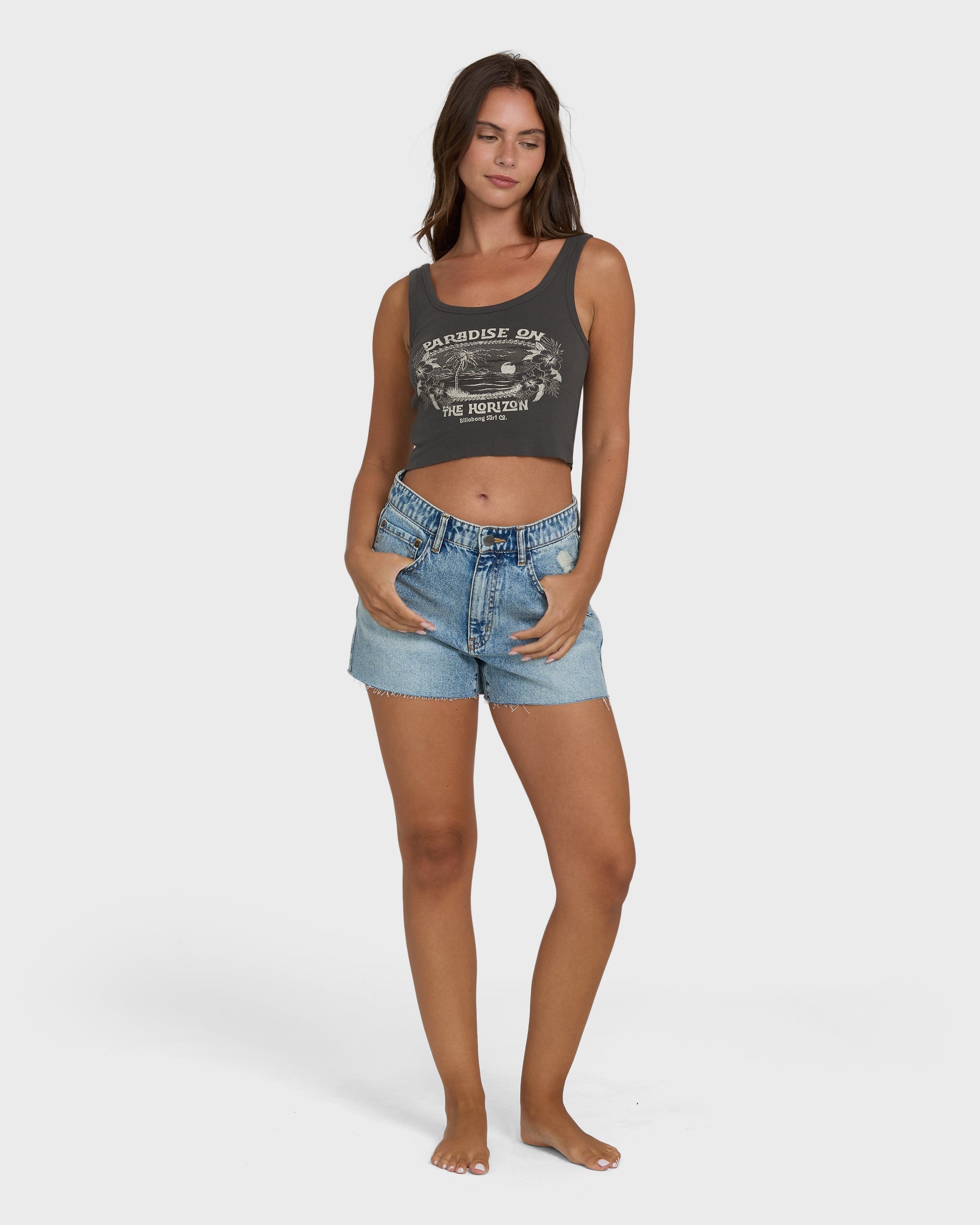 All Day Paradise Tank Top - Off Black