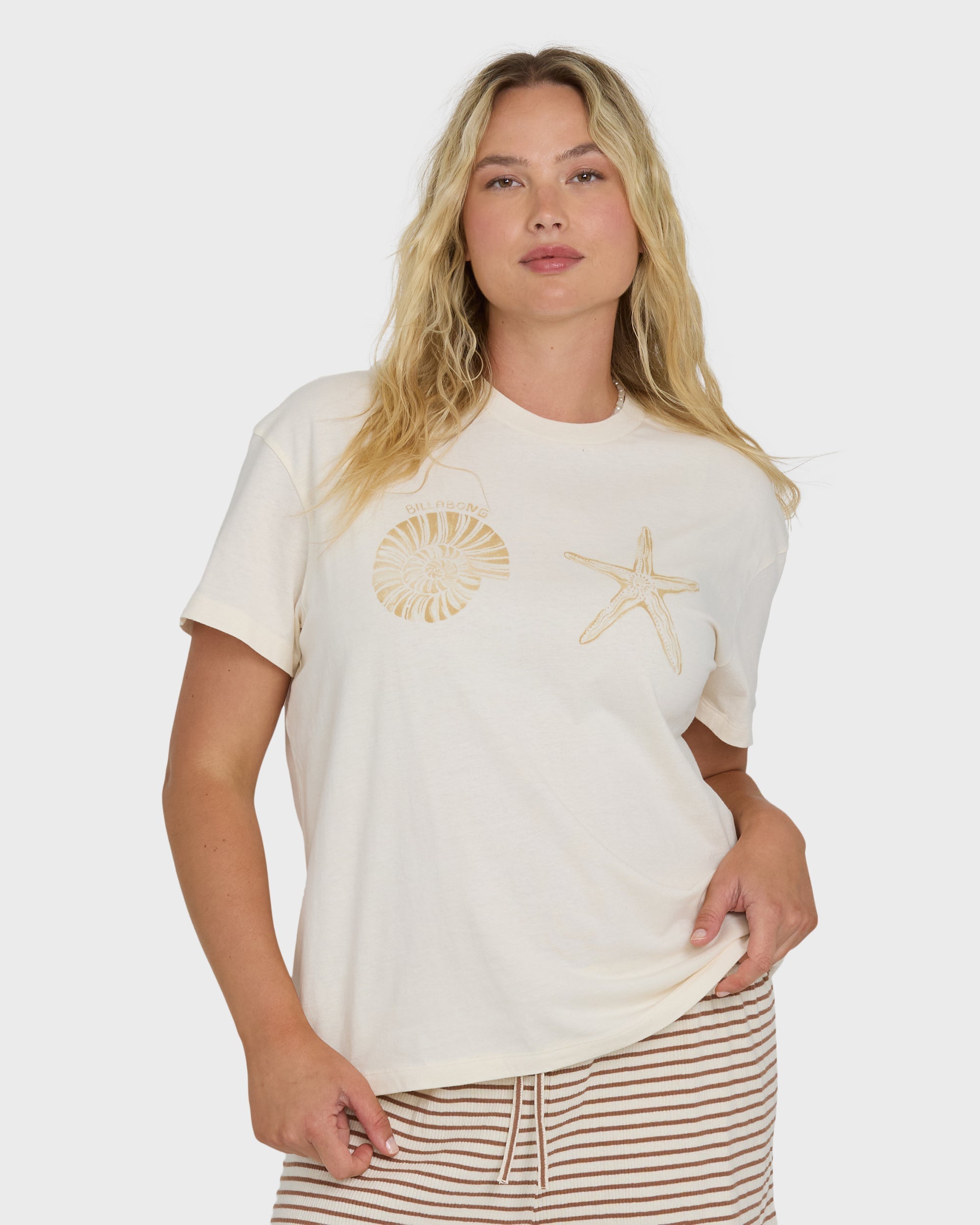 In Front Of Me Short Sleeve Knit T-Shirt - White Cap