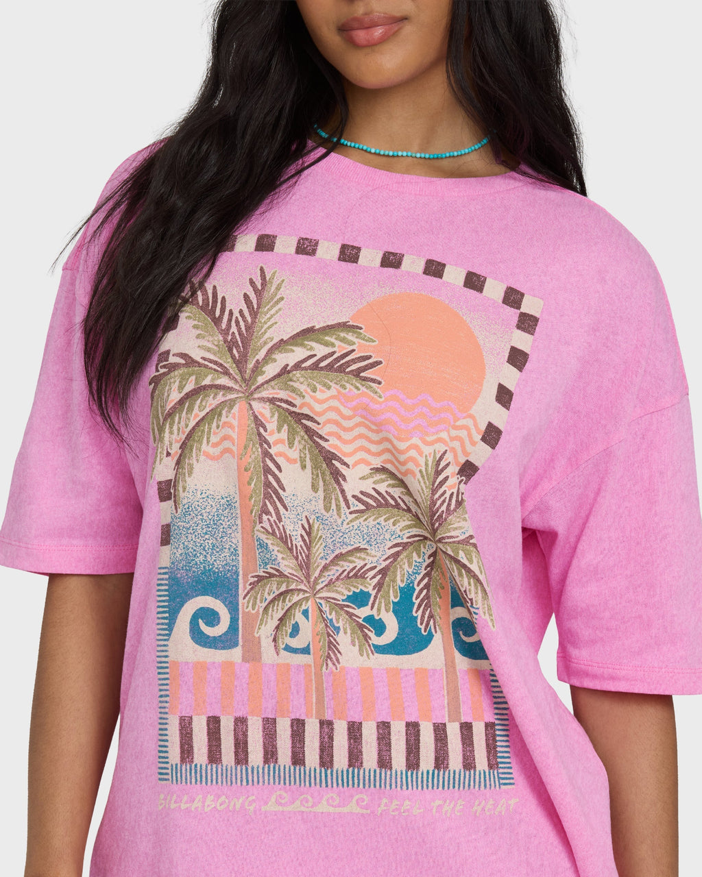 Feel The Heat Short Sleeve Knit T-Shirt - Party Pink