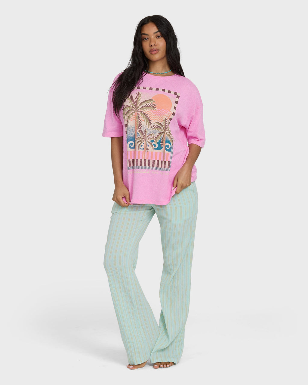Feel The Heat Short Sleeve Knit T-Shirt - Party Pink
