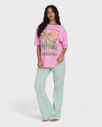 Feel The Heat Short Sleeve Knit T-Shirt - Party Pink