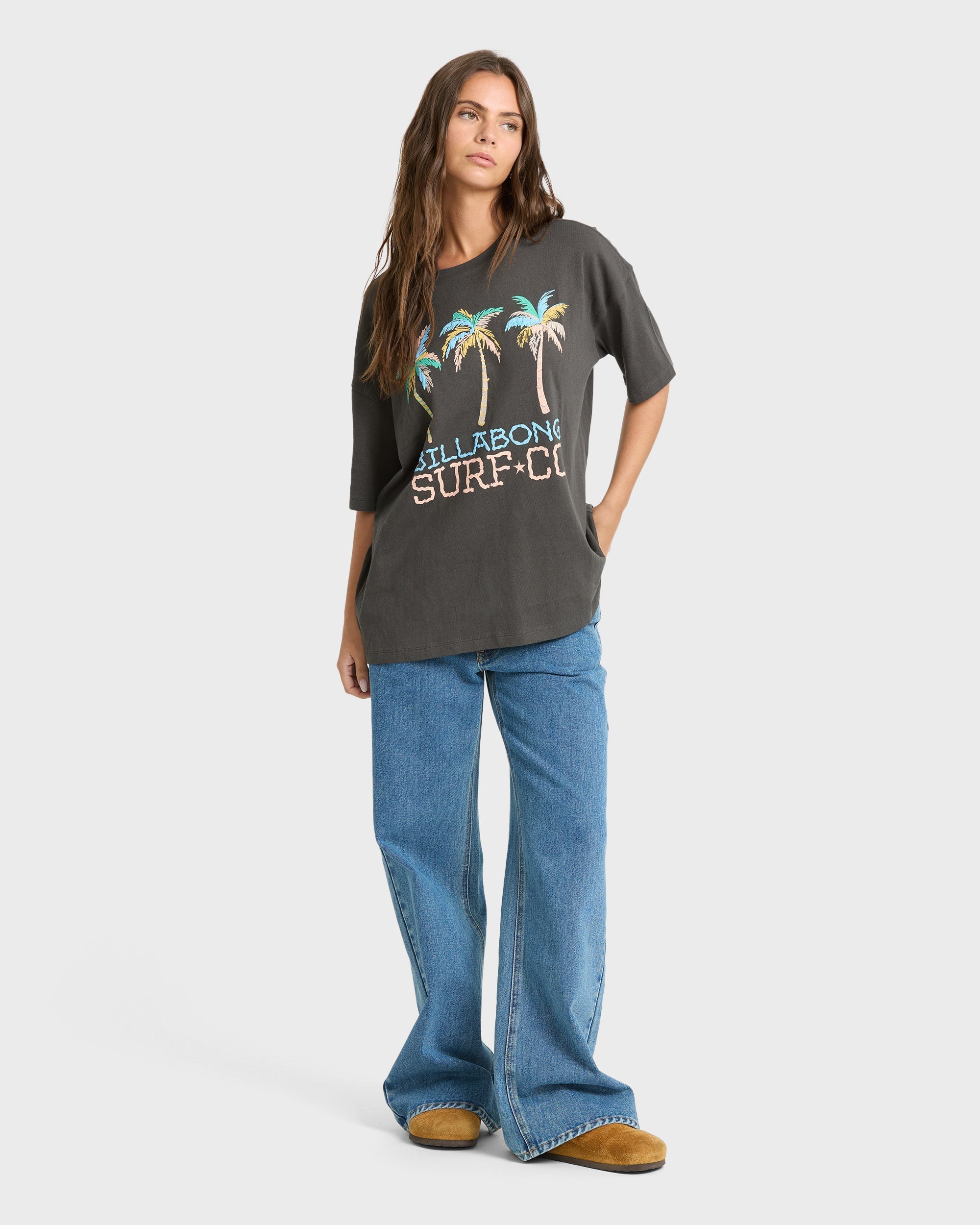 Found in Paradise Short Sleeve Knit T-Shirt - Off Black