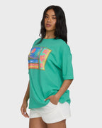 Summer Heat Short Sleeve Knit Graphic T-Shirt - Green Tropics