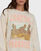 Coastal Paradise Crewneck Sweatshirt - White Cap
