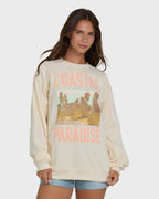 Coastal Paradise Crewneck Sweatshirt - White Cap