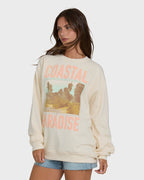 Coastal Paradise Crewneck Sweatshirt - White Cap