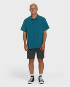 A/Div Surftrek Transit Short Sleeve Woven Shirt - Tropical Teal