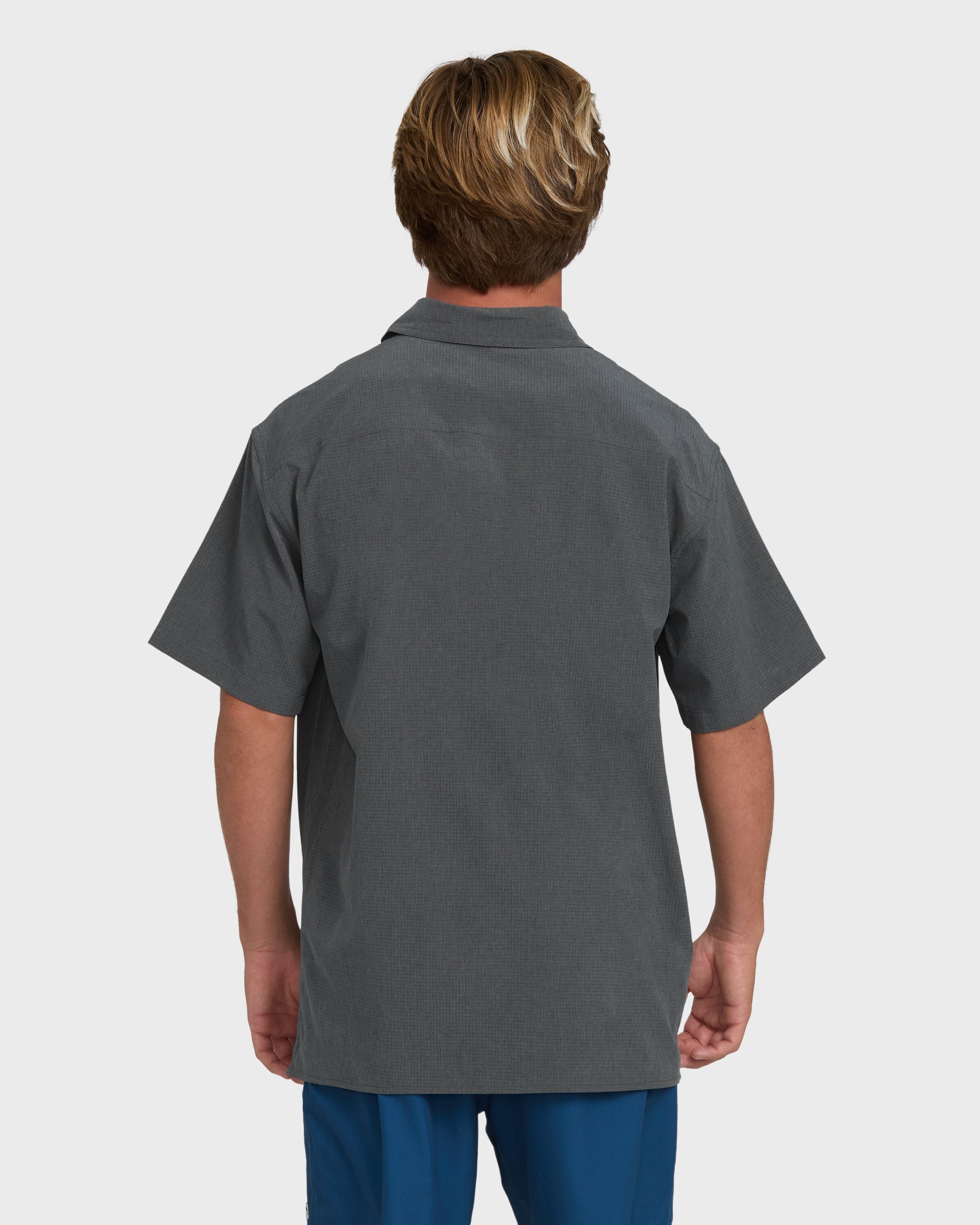 A/Div Surftrek Perforated Short Sleeve Woven Shirt - Carbon