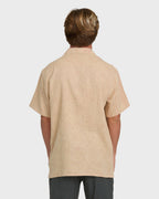 Garage Nashua Jacquard Short Sleeve Woven Shirt - Oatmeal