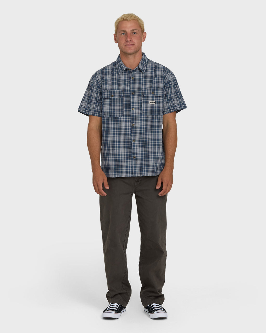Bad Dog Short Sleeve Woven Shirt - Dark Denim