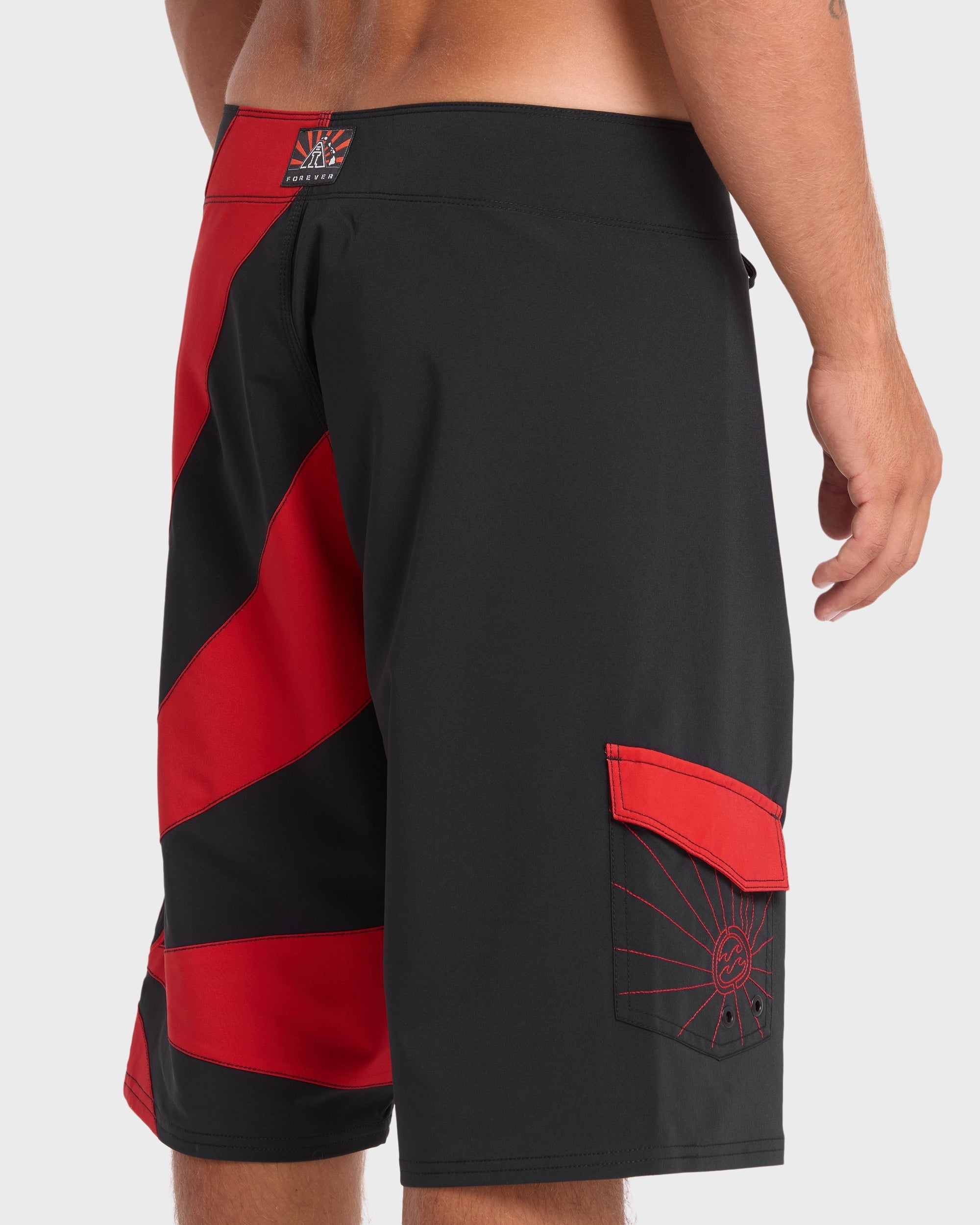 A.I. Rising Sun Pro 22 Boardshorts - Black/Red