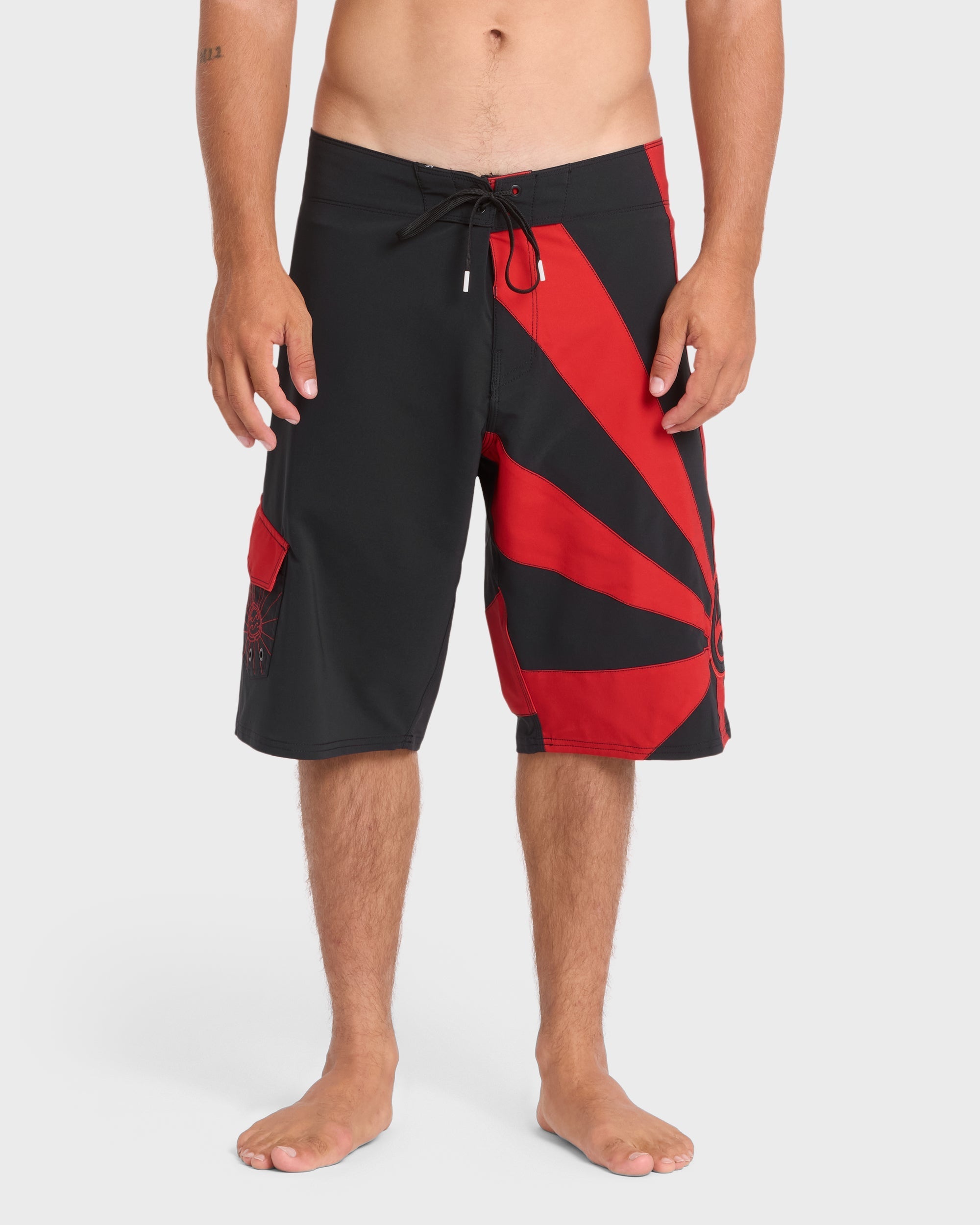 A.I. Rising Sun Pro 22 Boardshorts - Black/Red