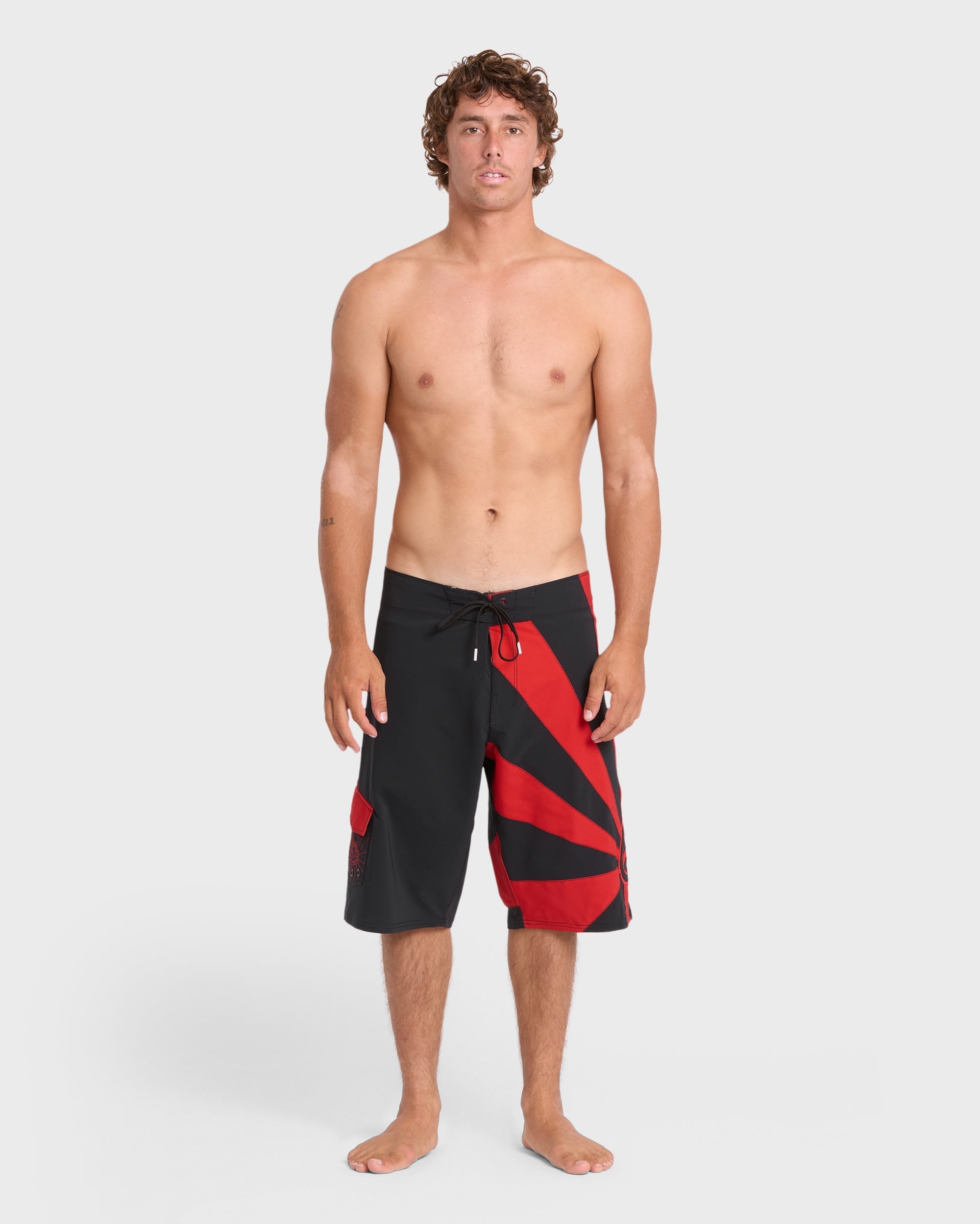 A.I. Rising Sun Pro 22 Boardshorts - Black/Red