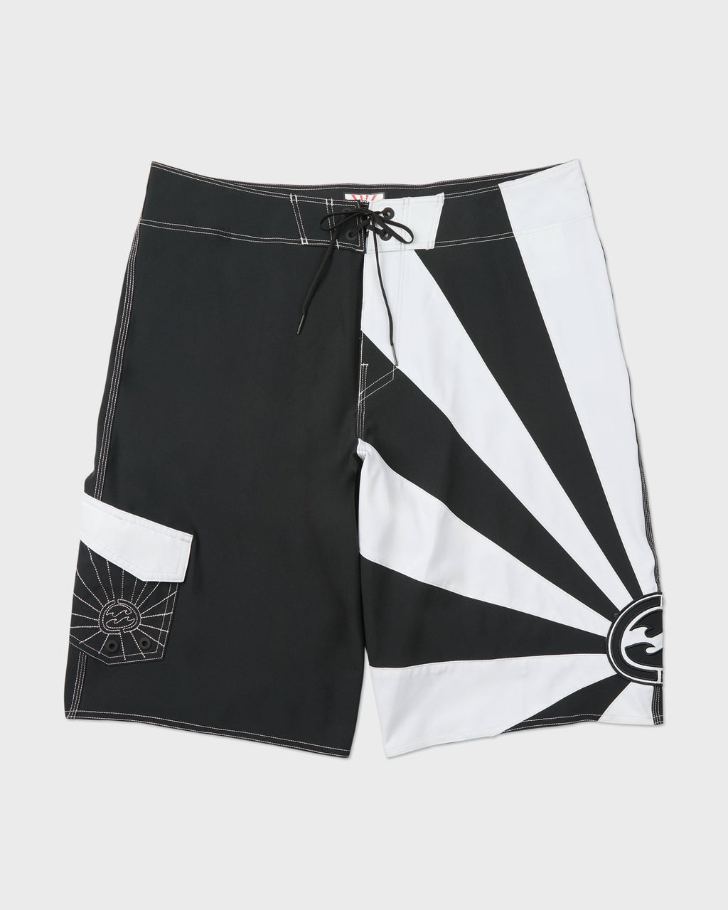 A.I. Rising Sun Pro 22 Boardshorts - Black/White..