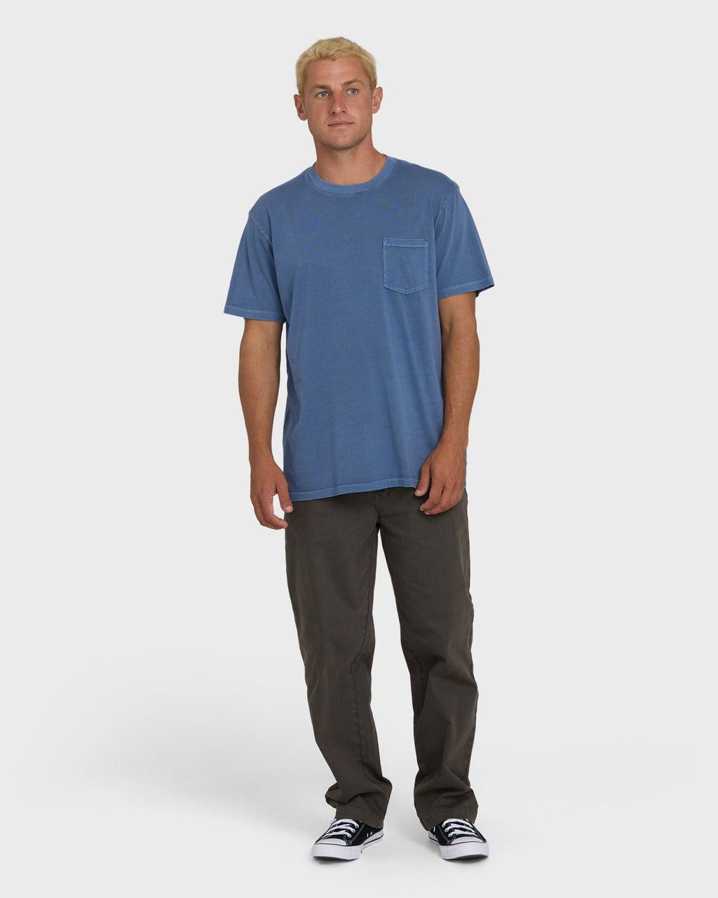 Essential Wave Washed Premium Short Sleeve Pocket Tee - Blue Horizon