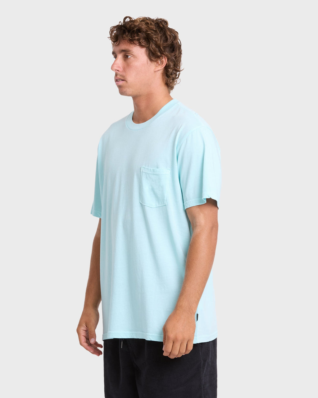 Essential Wave Washed Premium Short Sleeve Pocket Tee - Coastal Blue