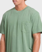 Essential Wave Washed Premium Short Sleeve Pocket Tee - Hedge Green