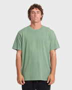 Essential Wave Washed Premium Short Sleeve Pocket Tee - Hedge Green