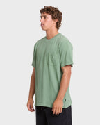 Essential Wave Washed Premium Short Sleeve Pocket Tee - Hedge Green