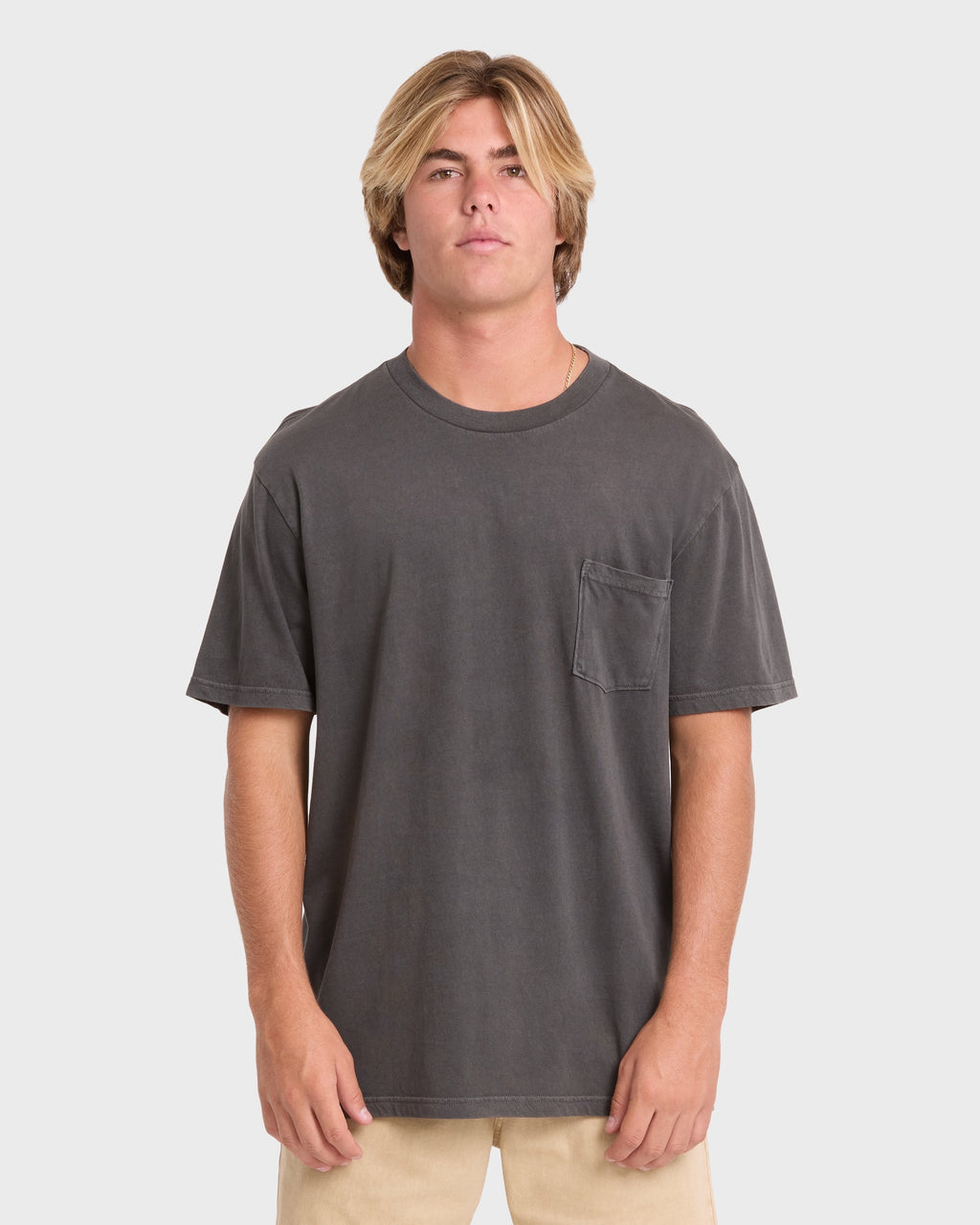 Essential Wave Washed Premium Short Sleeve Pocket Tee - Raven