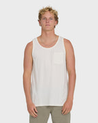 Essential Pocket Wave Washed Premium Tank Top - Off White