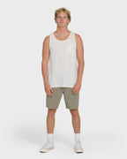 Essential Pocket Wave Washed Premium Tank Top - Off White