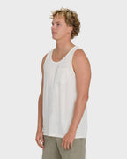 Essential Pocket Wave Washed Premium Tank Top - Off White