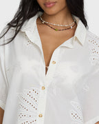 Beach Livin Woven Shirt - Salt Crystal