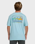 Runner Wave Washed Premium Short Sleeve Cotton T-Shirt - Coastal Blue
