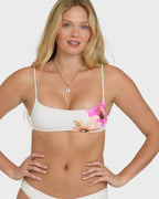 Sunny Shore Jaclyn Crop  Bralette Bikini Top - Salt Crystal