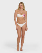 Sunny Shore Jaclyn Crop  Bralette Bikini Top - Salt Crystal
