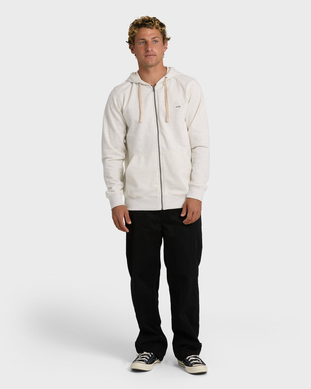 All Day Zip Front Hoodie - Oatmeal Heather.