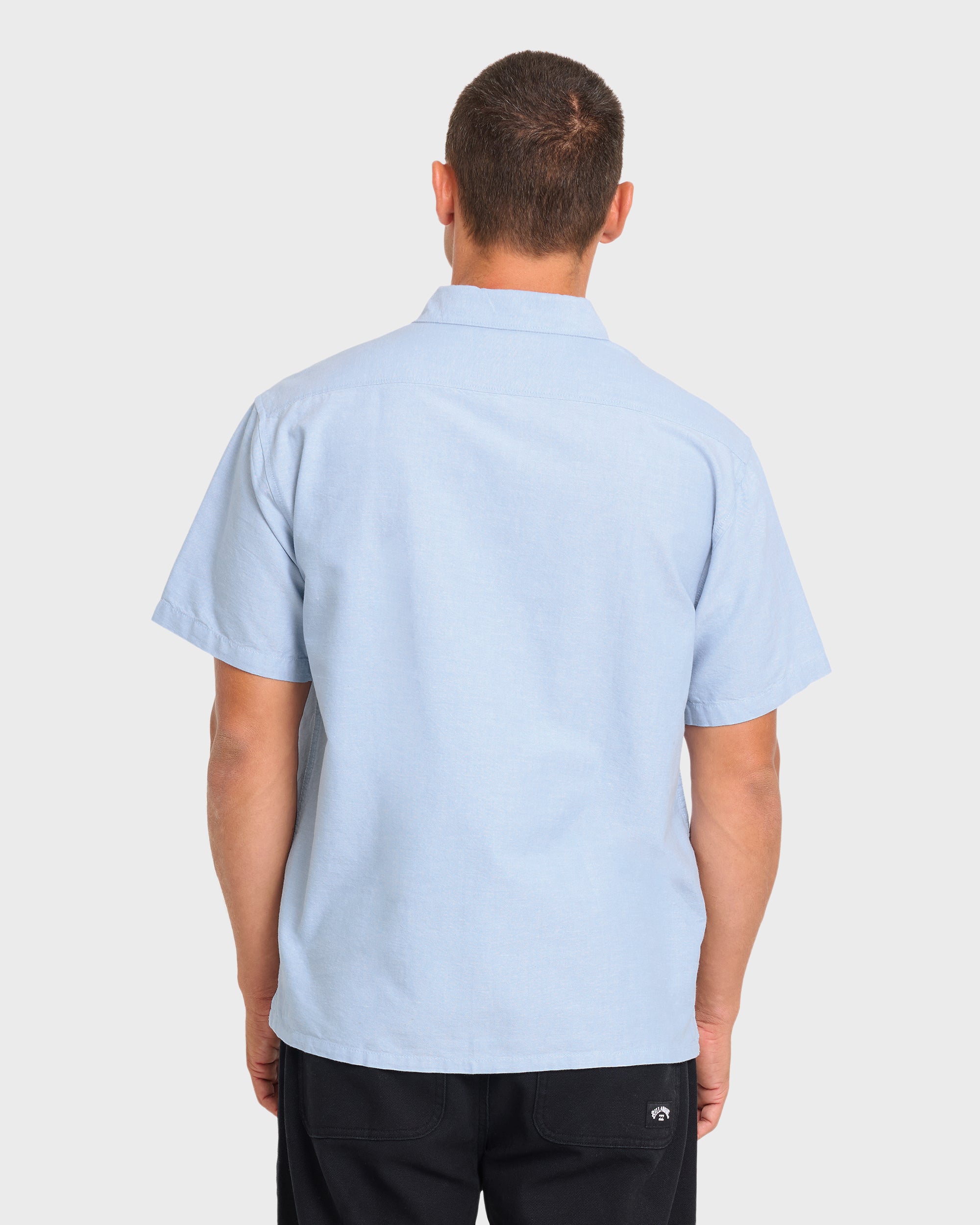 Bad Dog Short Sleeve Oxford Shirt - Blue Fog