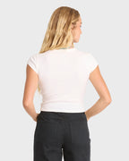 Take A Moment Short Sleeve Knit Graphic T-Shirt - Salt Crystal